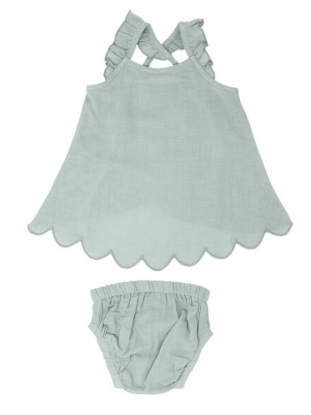2T NWT L'ovedbaby Organic Muslin Girls Tunic Top & Bloomers Set - Green Tea